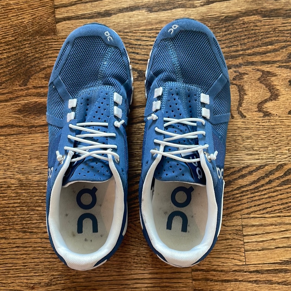 Navy blue on cloud shoes